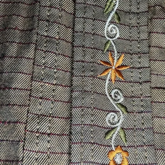 MRS PEPPER M Striped Pleated Jacket Embroidered Sleeves Vintage - Picture 5 of 15